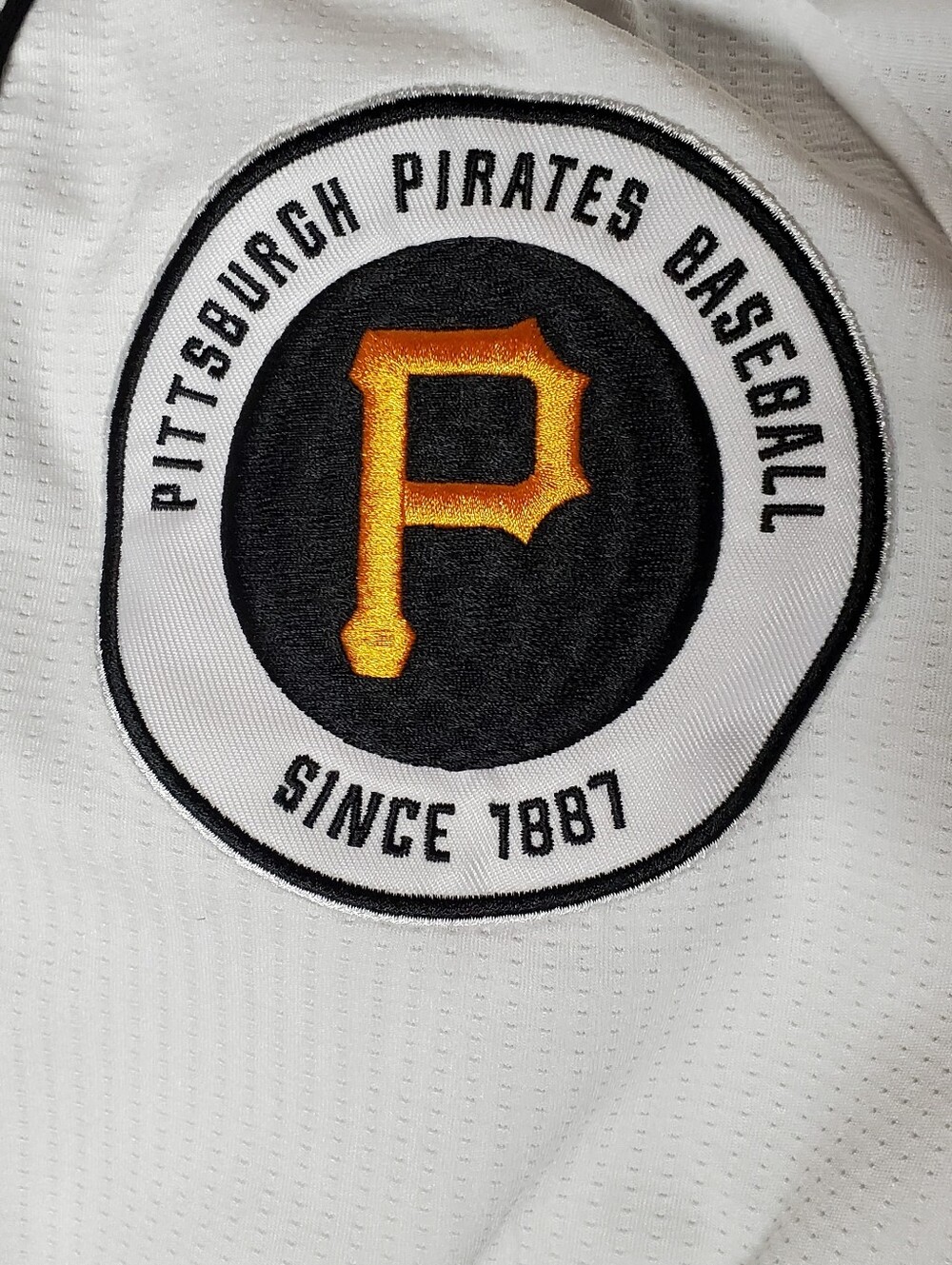 Pittsburgh Pirates Baseball Jersey True Fan White Black Gold Small 34-36 MLB - Picture 8 of 9